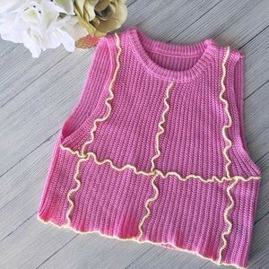 SHEIN cropped sleeveless knit sweater